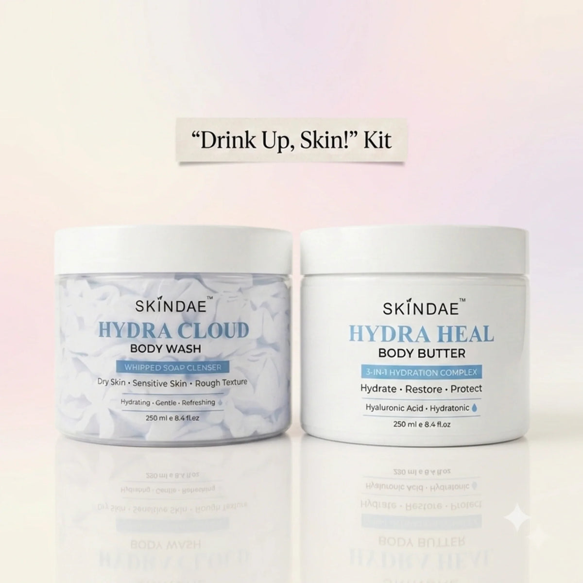 Skindae Drink Up Skin Kit – Hydra Cloud Body Wash and Hydra Heal Body Butter hydration set